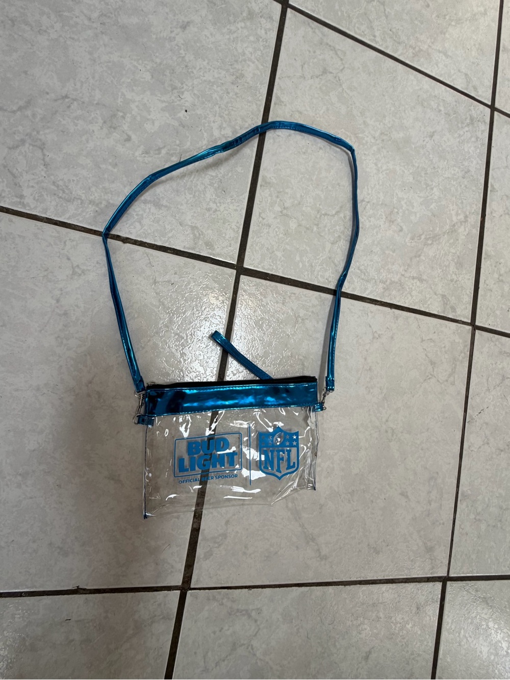 Bud Light x NFL Clear Crossbody Bag in Metallic Blue